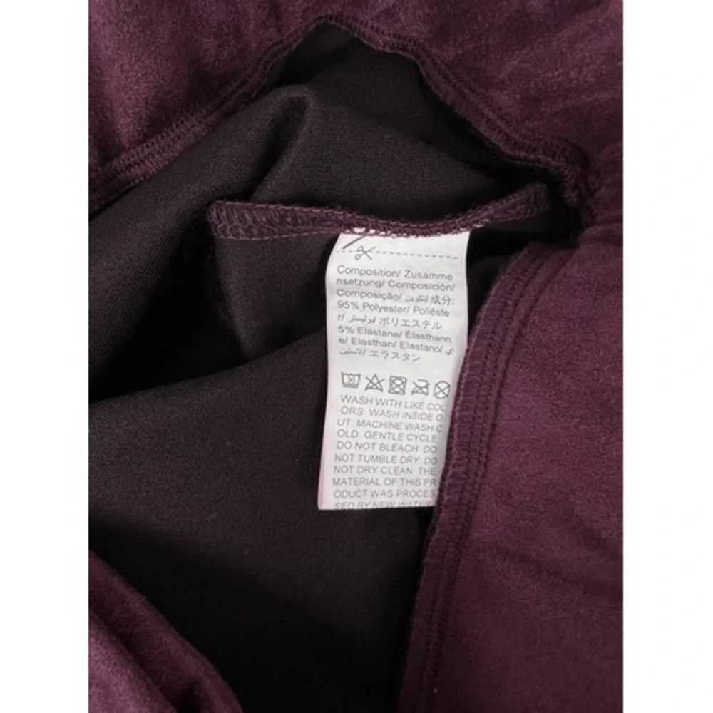 Shein‎ Maroon Red Faux Suede Foldover Mini Skirt Elastic Waist Size 6